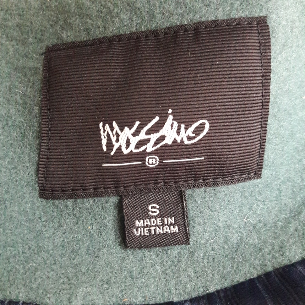 Mossimo Wool Blend Jacket Coat Camel Like Wool Tie Belt Vintage Sage S Small - Picture 5 of 6